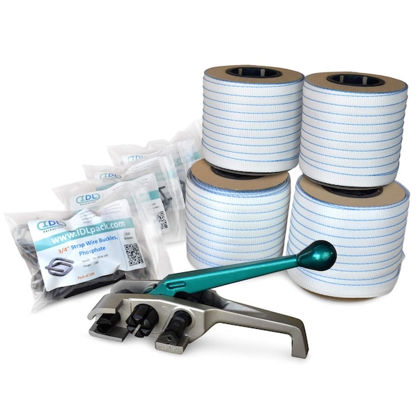 Idl Packaging 3/4" Professional Cord Strapping Kit, 1000 Ft. Tensioner WCSK.34.1000 - main